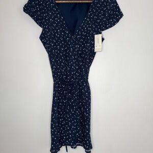Hollister Navy Blue Mini Dress with Floral Pattern